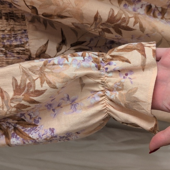 House Of Harlow Linen Floral Long Sleeve Dress - Picture 4 of 4